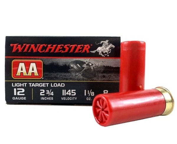 Winchester AA Light Target Load 12 Gauge 2-3/4" 1-1/8 oz #8 Shot- Box of 25