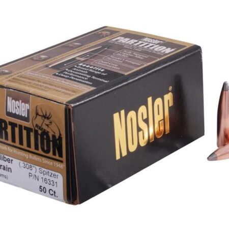 Nosler Bullets .30 Caliber (.308) 180 Gr. Spitzer Partition- Box of 50- 16331