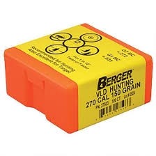 Berger Bullets .270 Caliber (277 Diameter) 150 Gr. Hunting VLD HPBT- Box of 100