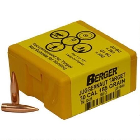 Berger Bullets .30 Caliber (308 Diameter) 185 Gr Target Juggernaut HPBT- Box of 100