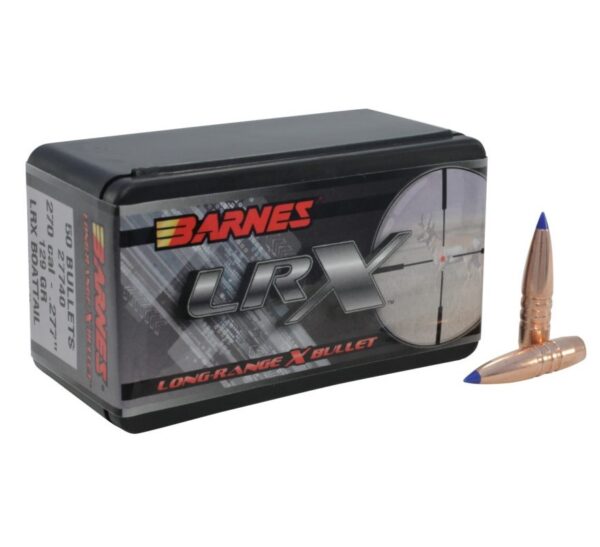 Barnes Bullets Long Range Hunting .270 Caliber (.277 Diameter) 129 Gr. LRX Boat Tail- Lead Free- Box of 50