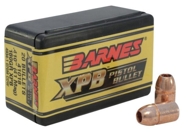 Barnes Bullets .41 Caliber (.410 Diameter) 180 Gr. XPB Solid Copper Hollow Point- Lead-Free- Box of 20