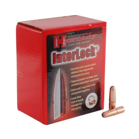 Hornady Bullets .30 Caliber (.308 Diameter) 220 Gr. Interlock RN- Box of 100