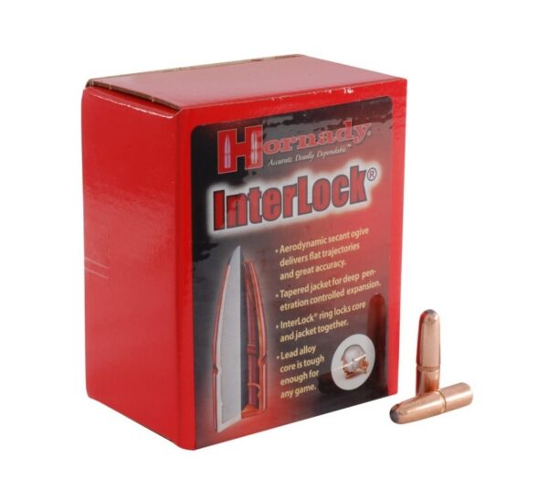 Hornady Bullets .30 Caliber (.308 Diameter) 220 Gr. Interlock RN- Box of 100