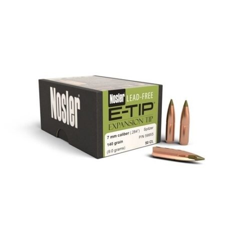 Nosler Bullets 7mm (.284 Diameter) 140 Gr. E-Tip Spitzer Boat Tail- Lead Free- Box of 50