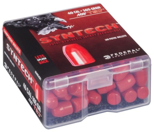 Federal Syntech Bullets .40 S&W / 10mm Auto (.400 Diameter) 165 Gr Syntech Jacketed Flat Nose- Box of 100