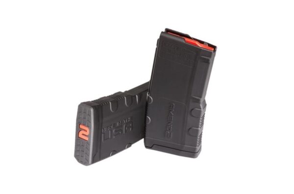 Amend2 AR-15 5.56x45mm Mod2 20-Round Magazine with Red Follower- Black Polymer