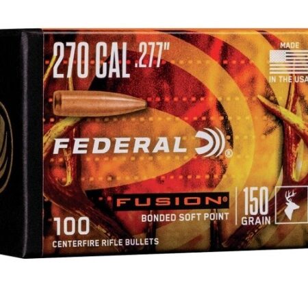 Federal Fusion Bullets 270 Caliber (.277" Diameter) 150 Gr. Fusion Bonded Soft Point- Box of 100