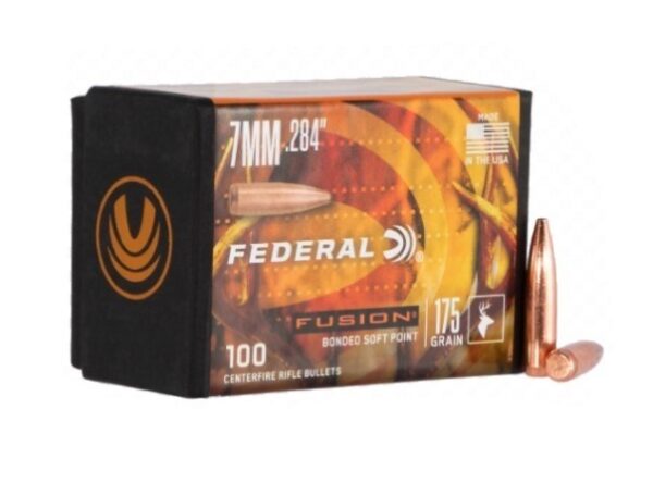 Federal Fusion Bullets 7mm (.284) 175 Gr. Fusion Bonded Soft Point- Box of 100