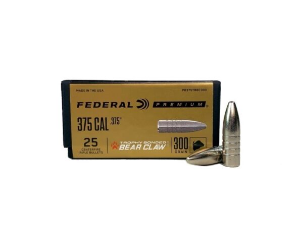 Federal Premium Bullets .375 Caliber (.375 Diameter) 300 Gr. Trophy Bonded Bear Claw- Box of 25