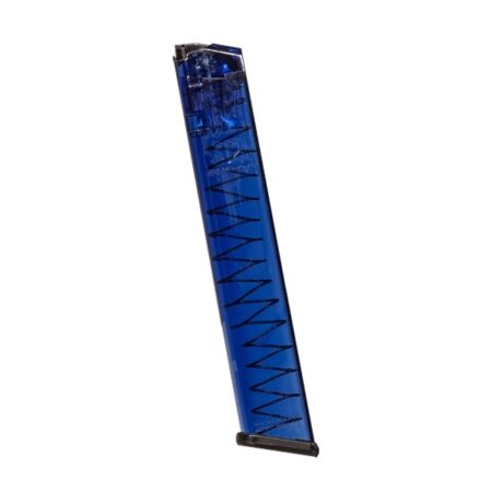 Elite Tactical Systems Glock 17/18/19/19X/26/34/45 9mm Luger 31-Round Magazine- Blue Translucent Polymer