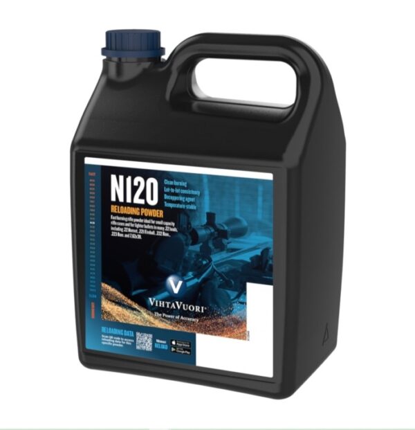 Vihtavuori N120 Smokeless Powder- 8 Lb. (HAZMAT Fee Required)- N1208