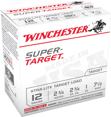 Winchester Super-Target Xtra-Lite 12 Gauge 2-3/4" 1 oz #7-1/2 Shot- Box of 25