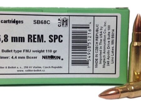 Sellier & Bellot 6.8mm Remington SPC 110 Gr. FMJ- Box of 20
