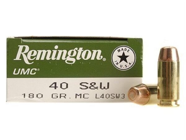 Remington UMC .40 S&W 180 Gr. Full Metal Jacket- Box of 50