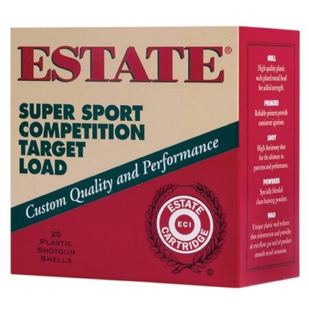 Estate Super Sport Competition Target Load 12 Gauge 2-3/4" 1 1/8 oz #8 Lead Shot- Box of 25