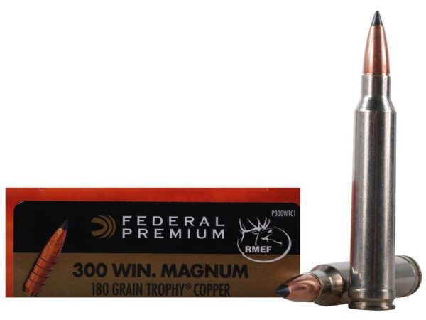 Federal Premium Vital-Shok .300 Winchester Magnum 180 Gr. Trophy Copper Tipped Boat Tail- Lead-Free- Box of 20