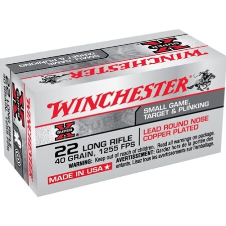 Winchester Super-X .22 Long Rifle 40 Gr. Plated Lead Round Nose- Box of 500