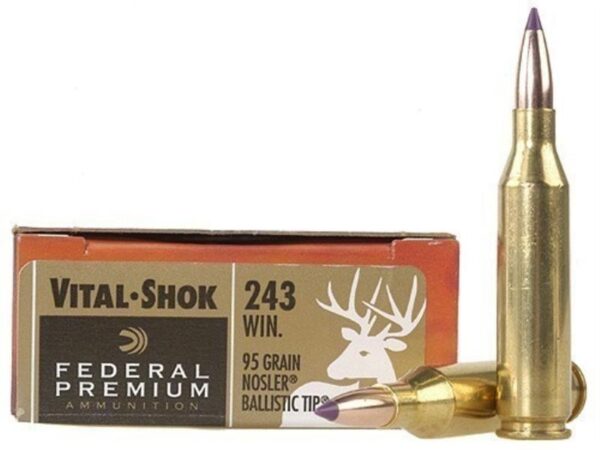 Federal Premium Vital-Shok .243 Winchester 95 Gr. Nosler Ballistic Tip- Box of 20