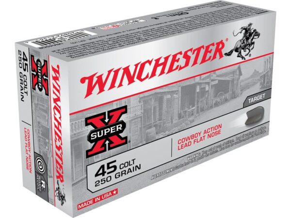 Winchester USA Cowboy Action .45 Colt (Long Colt) 250 Gr. Lead Flat Nose- Box of 50