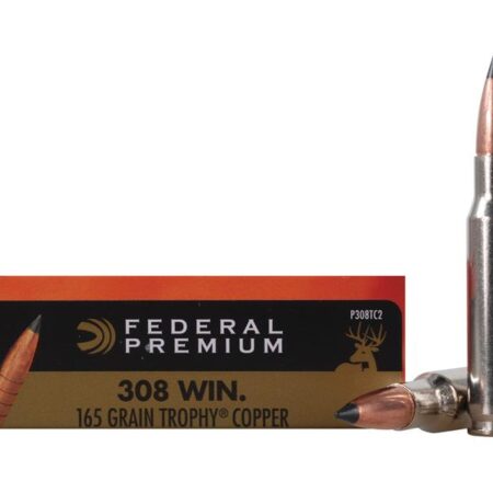 Federal Premium Vital-Shok .308 Winchester 165 Gr. Trophy Copper Tipped Boat Tail-Lead-Free- Box of 20