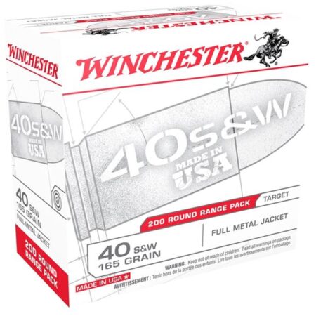 Winchester USA .40 S&W 165 Gr. Full Metal Jacket Flat Nose- Box of 200
