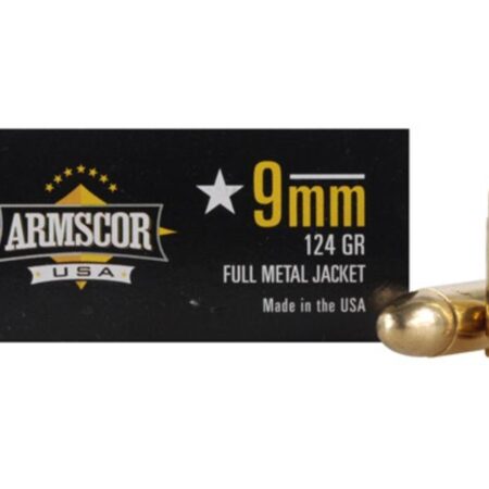 Armscor 9mm Luger 124 Gr. Full Metal Jacket- Box of 50