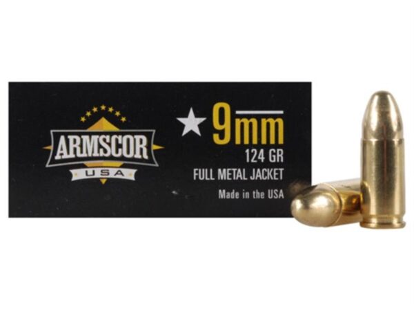 Armscor 9mm Luger 124 Gr. Full Metal Jacket- Box of 50