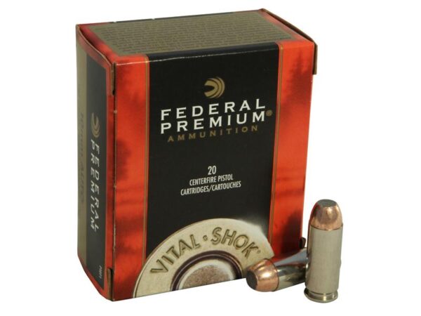 Federal Premium Vital-Shok 10mm Auto 180 Gr. Trophy Bonded Jacketed Soft Point- Box of 20