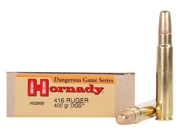 Hornady Dangerous Game .416 Ruger 400 Gr. DGS Round Nose Solid- Box of 20