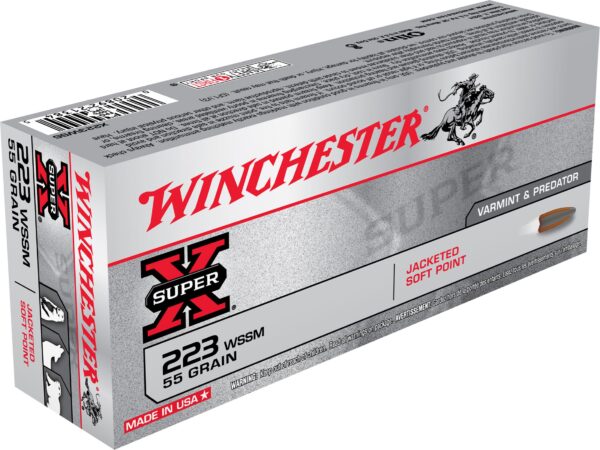 Winchester Super-X .223 Winchester Super Short Magnum (WSSM) 55 Gr. Pointed Soft Point- Box of 20