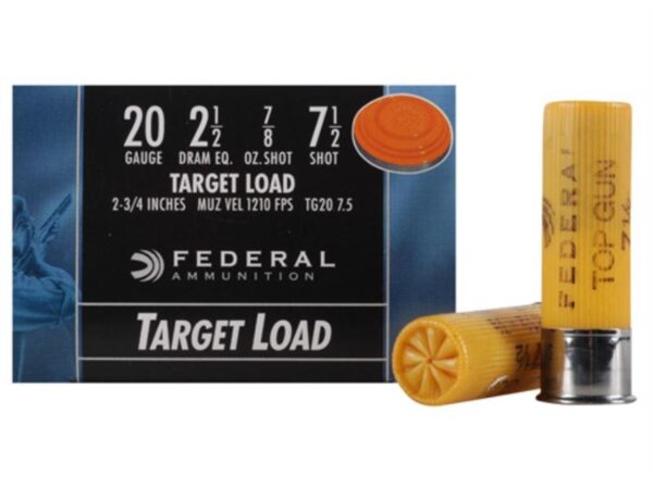 Federal Top Gun 20 Gauge 2-3/4" 7/8 oz #7.5 Shot- Box of 25