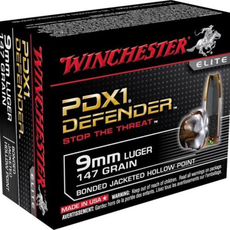 Winchester Supreme Elite Self Defense 9mm Luger 147 Gr. Bonded PDX1 Jacketed Hollow Point- Box of 20