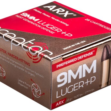 Inceptor Preferred Defense 9mm Luger +P 65 Gr. ARX Frangible- Lead-Free- Box of 25