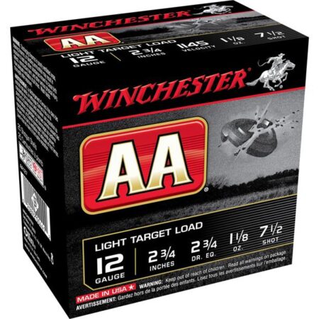 Winchester AA Light Target 12 Gauge 2-3/4" 1-1/8 oz #7-1/2 Shot- Box of 25