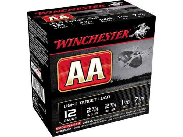 Winchester AA Light Target 12 Gauge 2-3/4" 1-1/8 oz #7-1/2 Shot- Box of 25