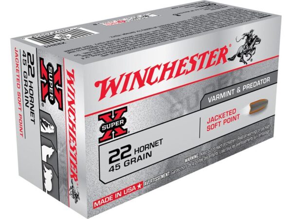 Winchester Super-X .22 Hornet 45 Gr. Soft Point- Box of 50