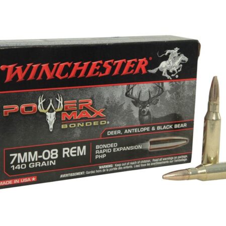 Winchester Power Max 7mm-08 Remington 140 Gr. Bonded Protected Hollow Point- Box of 20