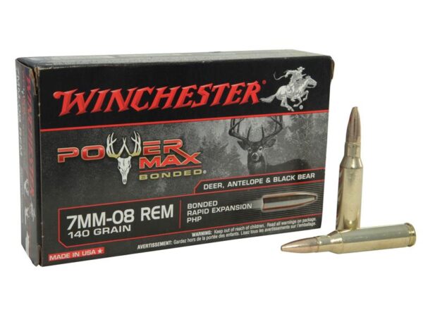 Winchester Power Max 7mm-08 Remington 140 Gr. Bonded Protected Hollow Point- Box of 20