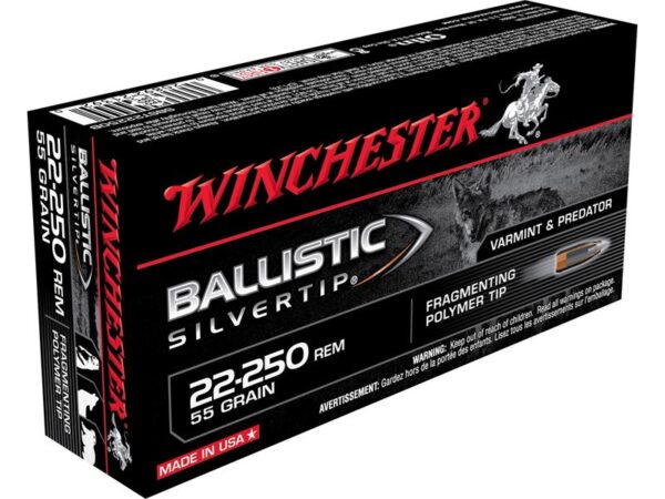 Winchester Supreme .22-250 Remington 55 Gr. Ballistic Silvertip- Box of 20