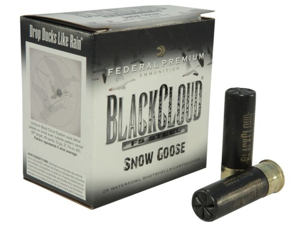 Federal Premium Black Cloud Snow Goose 12 Gauge 3" 1-1/8 oz BB Non-Toxic FlightStopper Steel Shot- Box of 25