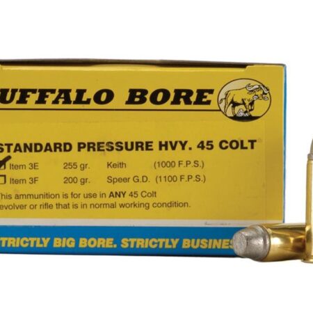 Buffalo Bore .45 Long Colt 255 Gr. Lead Keith-Type Semi-Wadcutter Gas Check- Box of 20