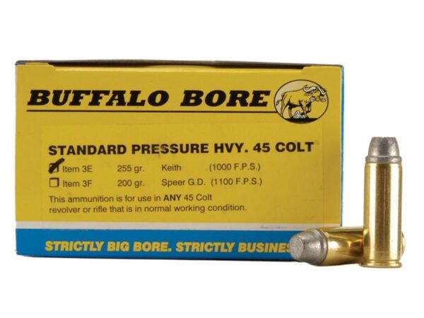 Buffalo Bore .45 Long Colt 255 Gr. Lead Keith-Type Semi-Wadcutter Gas Check- Box of 20