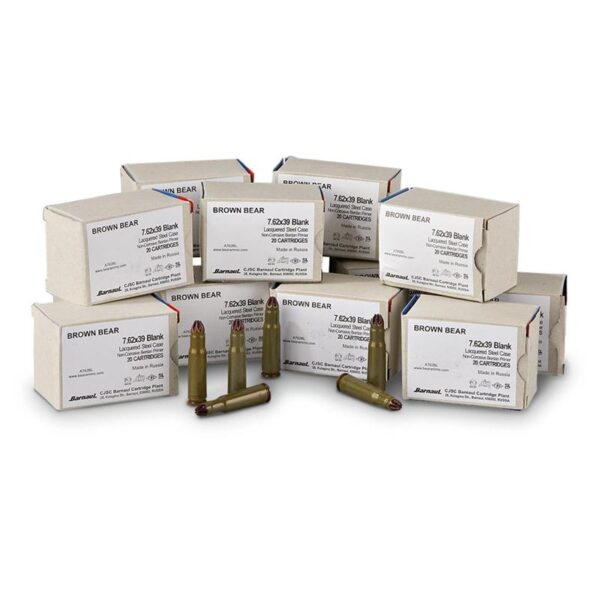 Brown Bear 7.62x39 Blank- Polymer Coated- Case of 500