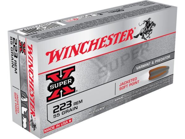 Winchester Super X .223 Rem 55 Gr. Jacketed Soft Point- Box of 20