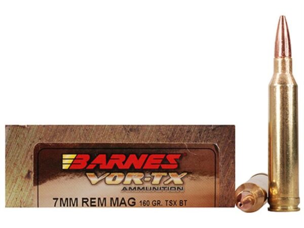 Barnes VOR-TX 7mm Remington Magnum 160 Gr. TSX Bullet Boat Tail Lead-Free- Box of 20