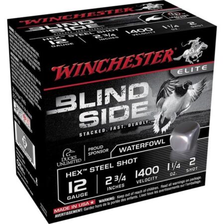 Winchester Blind Side 12 Gauge 2-3/4" 1-1/4 oz #2 Non-Toxic Steel Shot- Box of 25