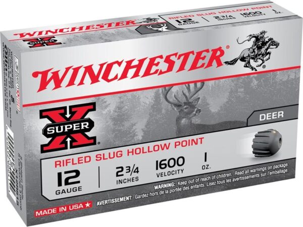 Winchester Super-X 12 Gauge 2-3/4" 1 oz Rifled Slug- Box of 5