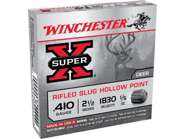 Winchester Super-X .410 Bore 2-1/2" 1/5 oz Rifled Slug- Box of 5