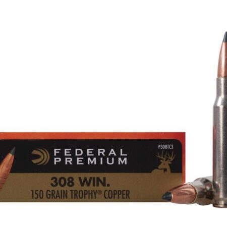 Federal Premium Vital-Shok .308 Winchester 150 Gr. Trophy Copper Tipped Boat Tail- Lead-Free- Box of 20